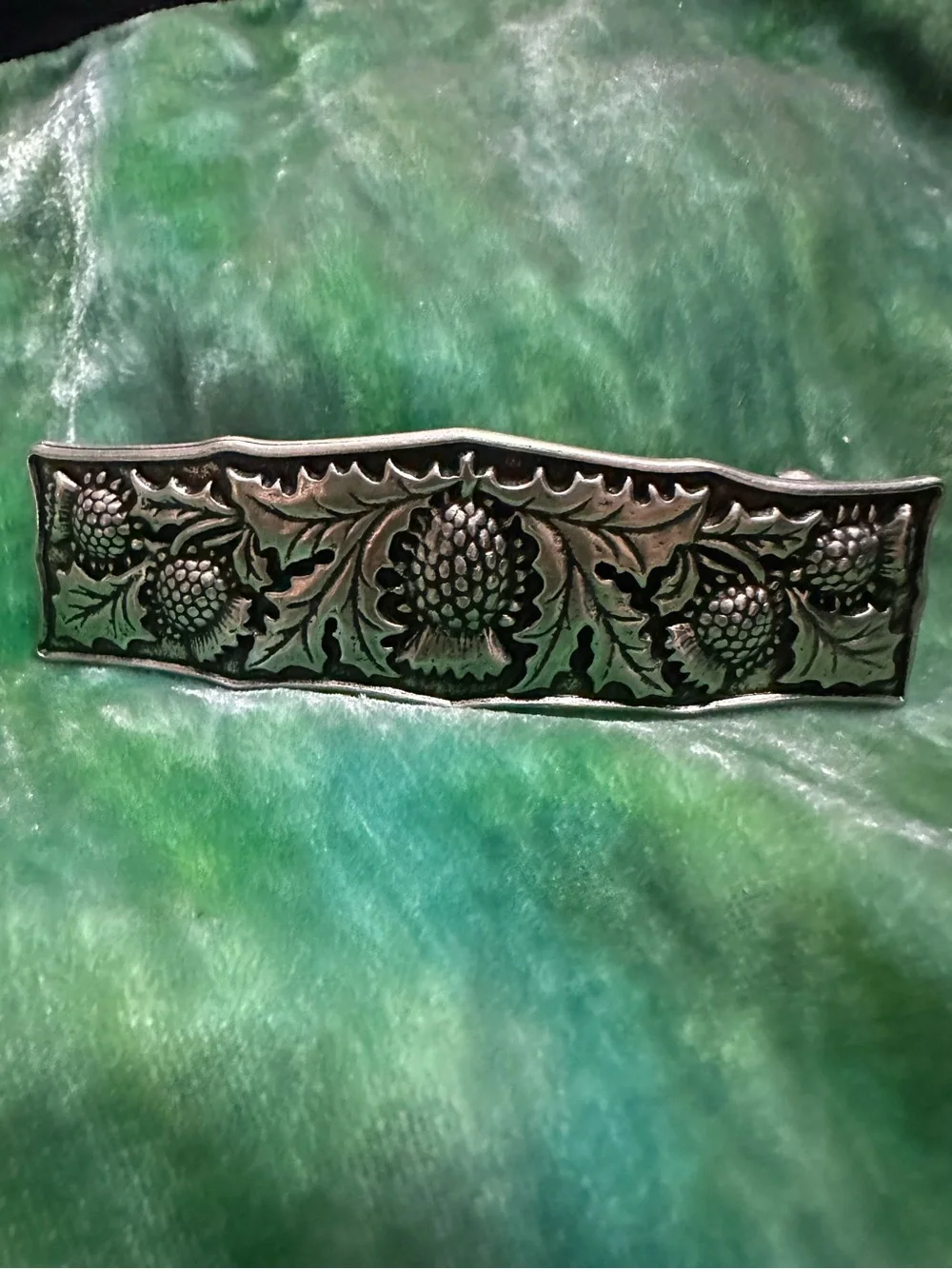 Oberon Design Scottish Thistle Britannia Metal Barrette